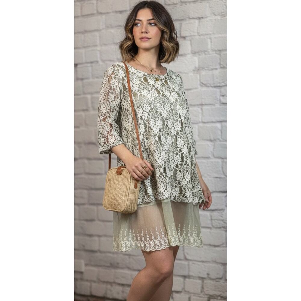 Lady Noiz Vintage Y2K Lace Overlay Dress